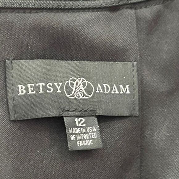 BETSY & ADAM NWT Off-The-Shoulder Fit & Flare Dress Pink/Black Size 12 - Picture 8 of 11